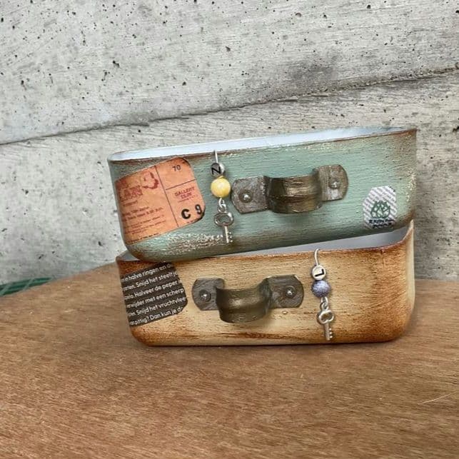 true☆wave様専用 引出風リメ鉢2個セットとリメ缶set№11とプレリンゼ