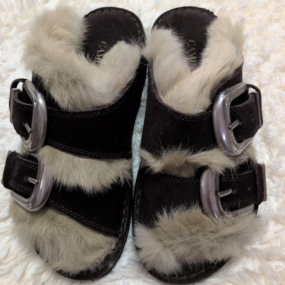 ♥品 CAMINANDO カミナンド ファーサンダル サイズ522.5cm・CAMINANDO WWW_WOWDIGSITE_COM
