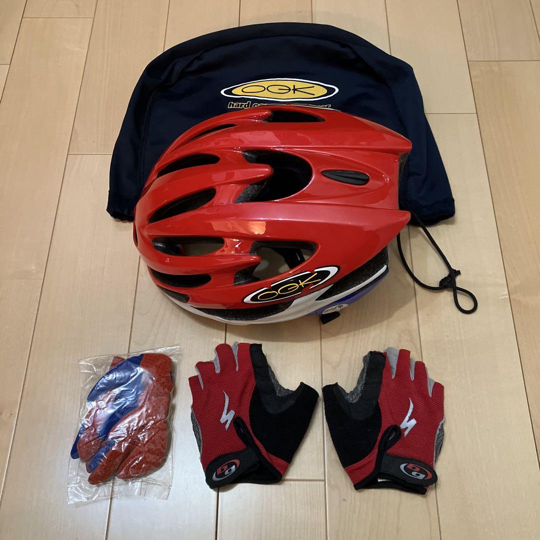 OGKロードバイクヘルメット　予備インナー、収納袋有り
