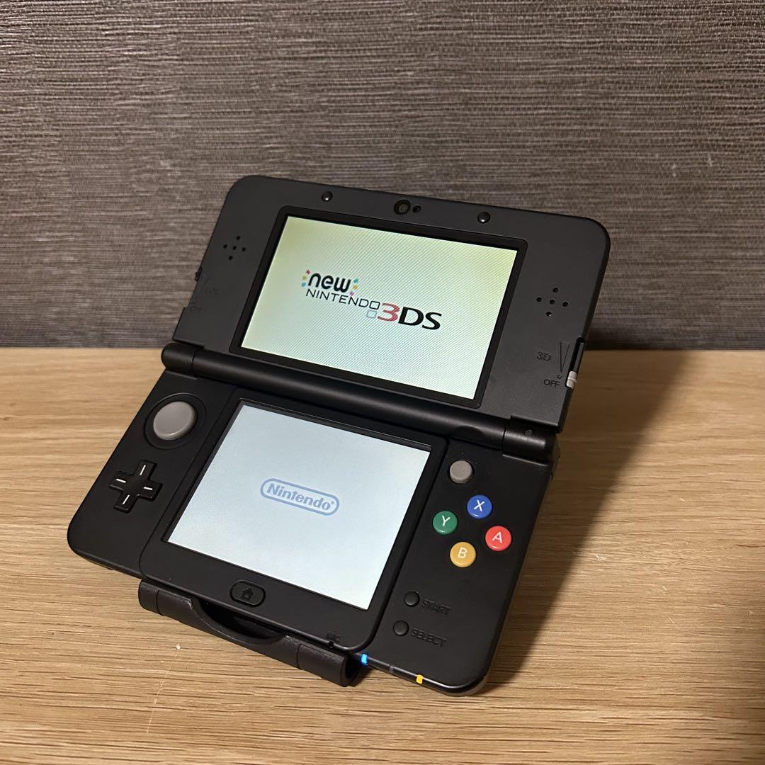 【充電器付き】new3DS ブラック　着せ替えプレート　230