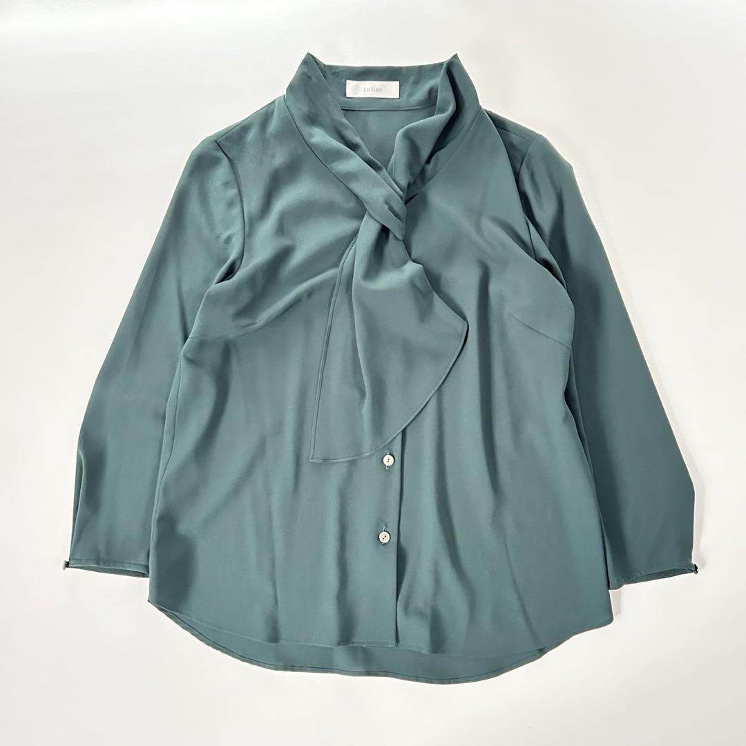 現行 極美品✨レリアン ボウタイ ブラウス 春服 光沢感
