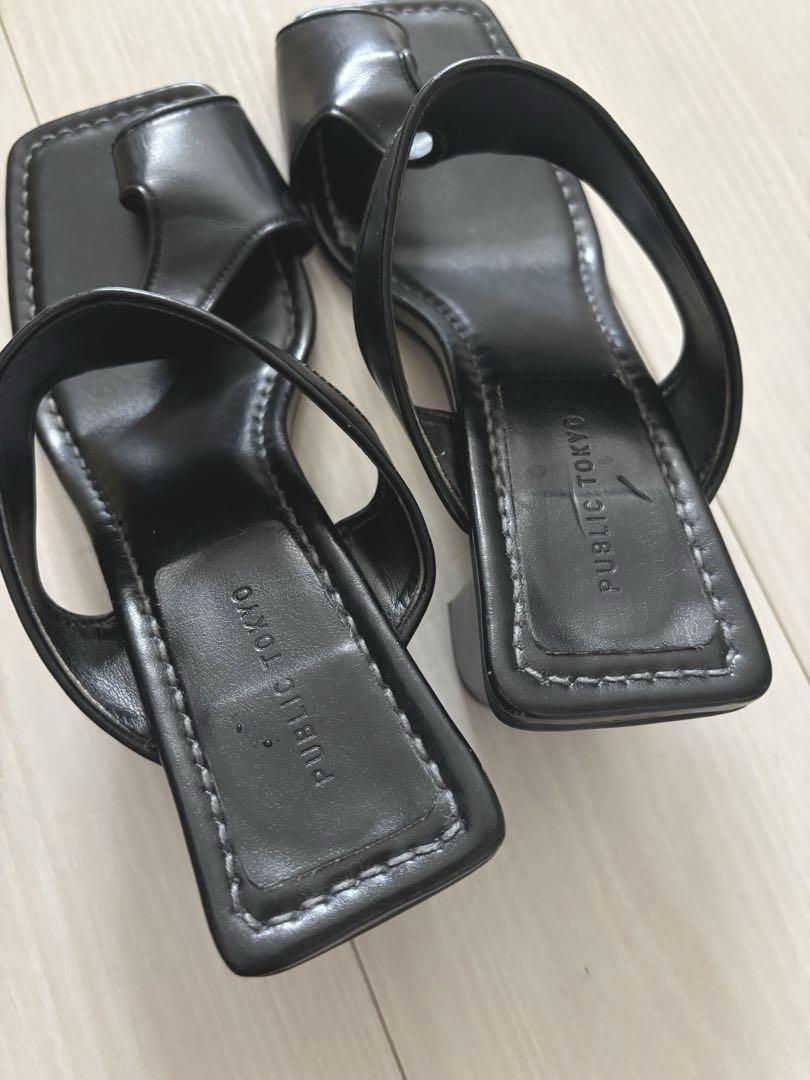入荷now 買えない 美品PUBLIC 23.5センチ短時間のみ トングヒールサンダル TOKYO 靴