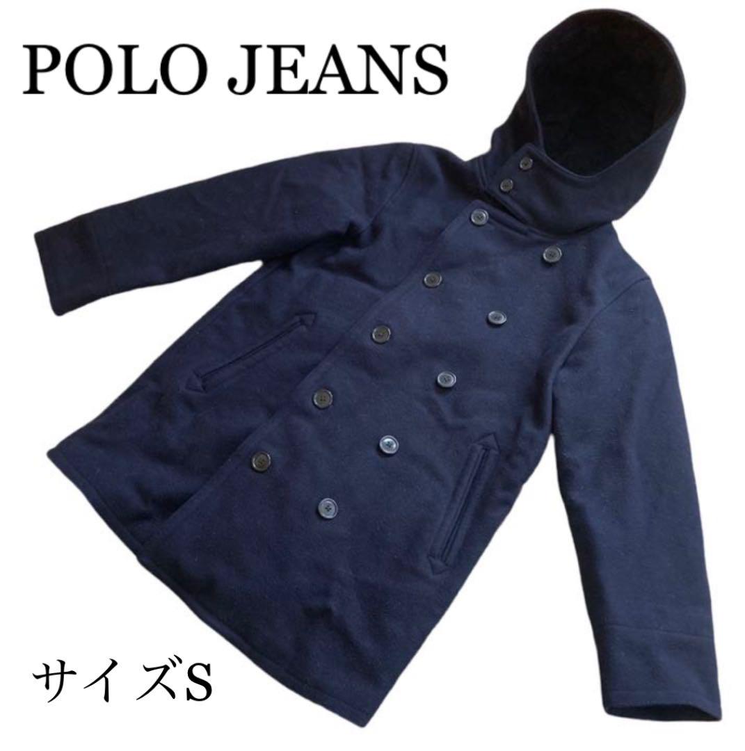 2022人気No.1の JEANS POLO Pコート ネイビー ステンシル ピーコート L - ピーコート