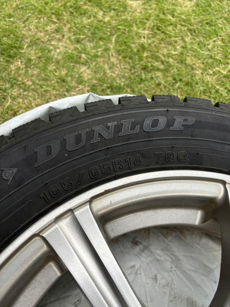 ４本セット★溝あり・ホイール付き★DUNLOP スタッドレス 165/65R14