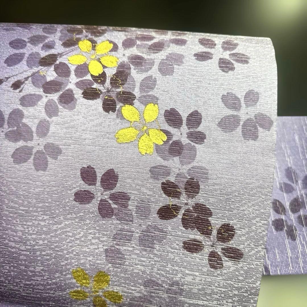 5-103 名古屋帯 九寸 美品 正絹 着物 名古屋仕立て