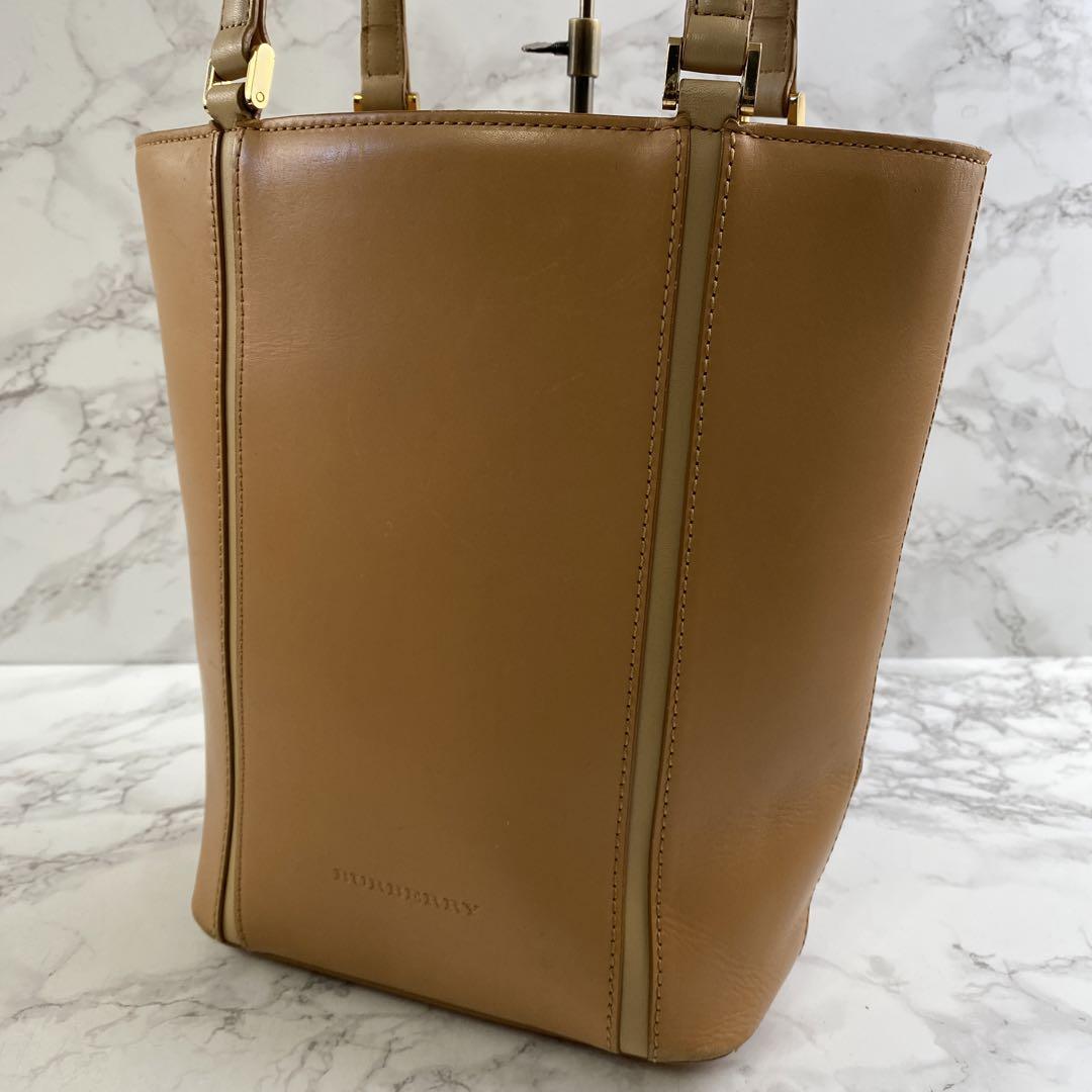 BURBERRY バーバリー 本革 レザー ノバチェック トートバッグ