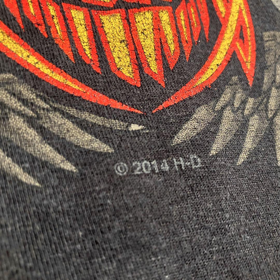 ハーレーダビッドソン　両面プリント　目玉　ロンT tシャツ エンブレム　フレイム