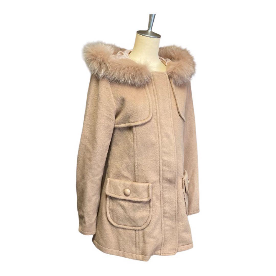 ペイトンプレイス リアルフォックスファー ウール Aラインコート 2way ペイトンプレイス リアルフォックスファー ウール Aラインコート 2way