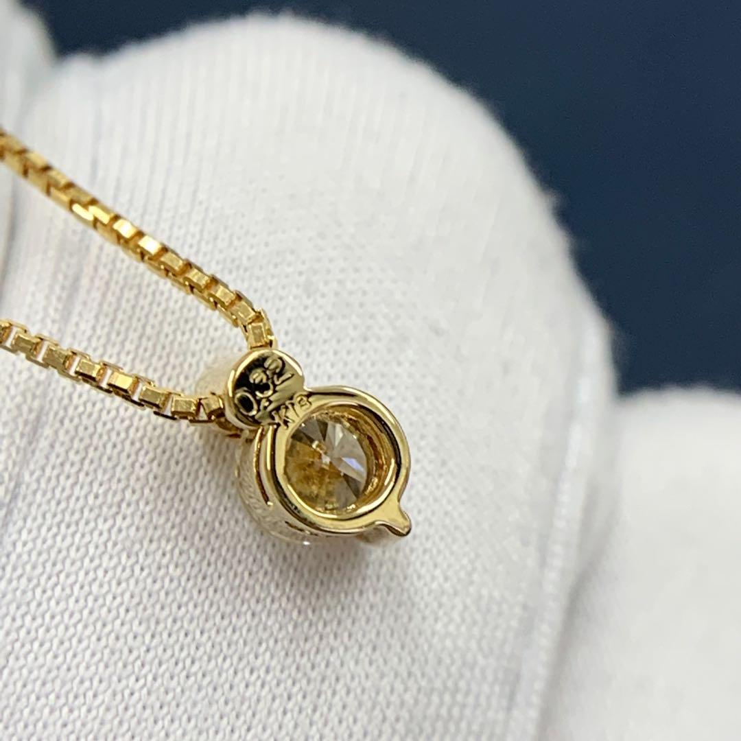 大流行中! K18YG ダイヤモンド 0.32ct ネックレス 一粒 イエロー