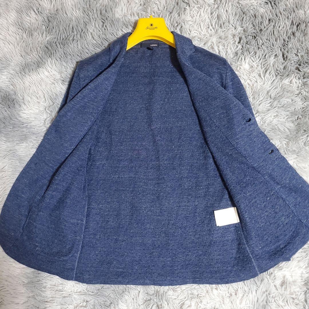 【現行タグ】ラルディーニ　リネンニットジャケット　ネイビー　size:S