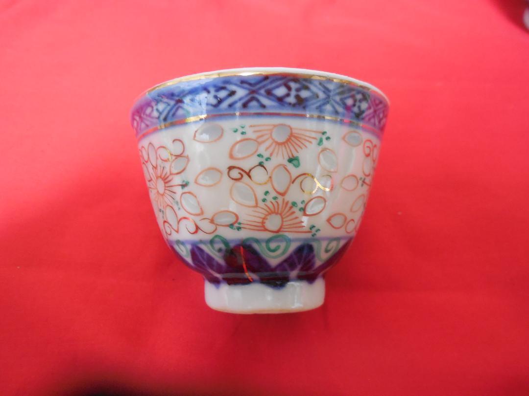 中国　ホタル茶器　番来茶揃　志野菊画