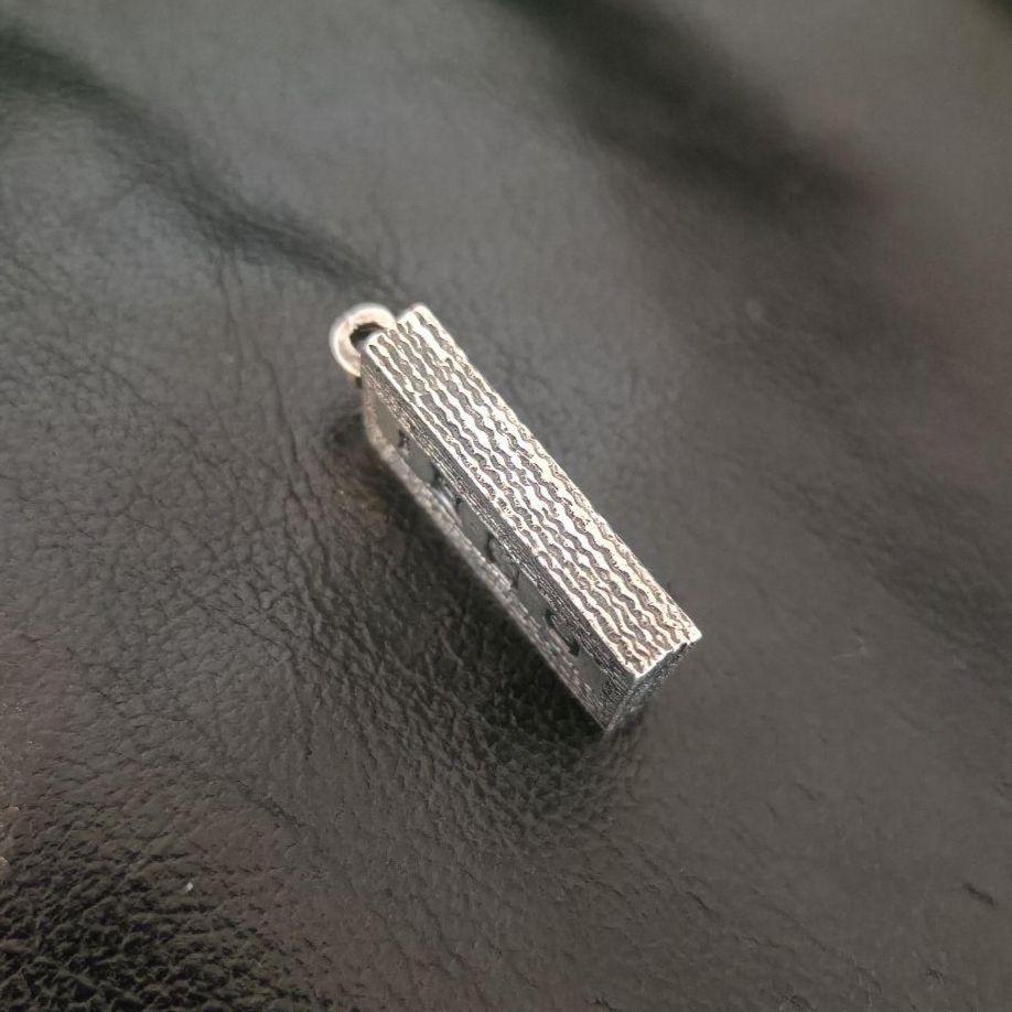 1977年 英国 アンティーク 純銀 インゴットペンダント silver