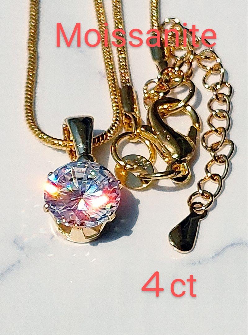 4ct モアサナイト 人工ダイヤ ネックレス 24K金 ア393 - メルカリ