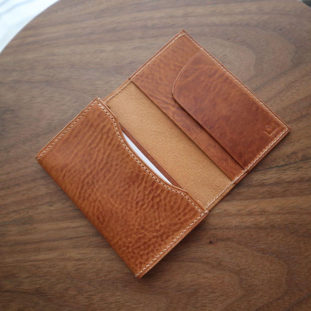 【イタリアンレザー】本革名刺入れ 総手縫い フルハンドメイド