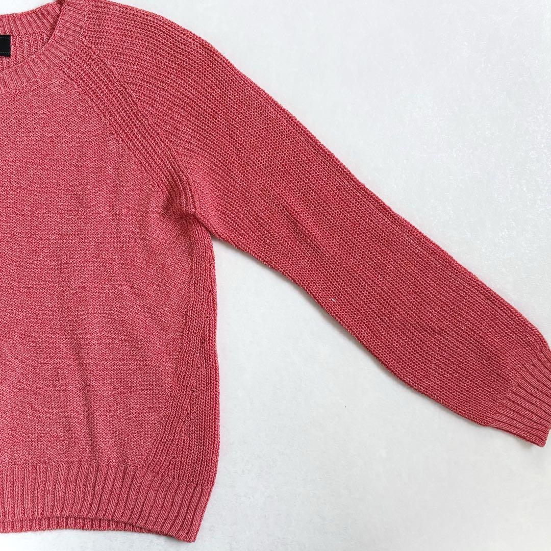 美品　アンタイトル　untitled コットンプルオーバーニット　洗える　ピンク