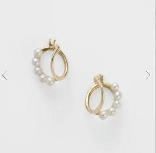 爆買い！ ピアス agate K10 アガット 淡水パール フープパールピアス アクセサリー
