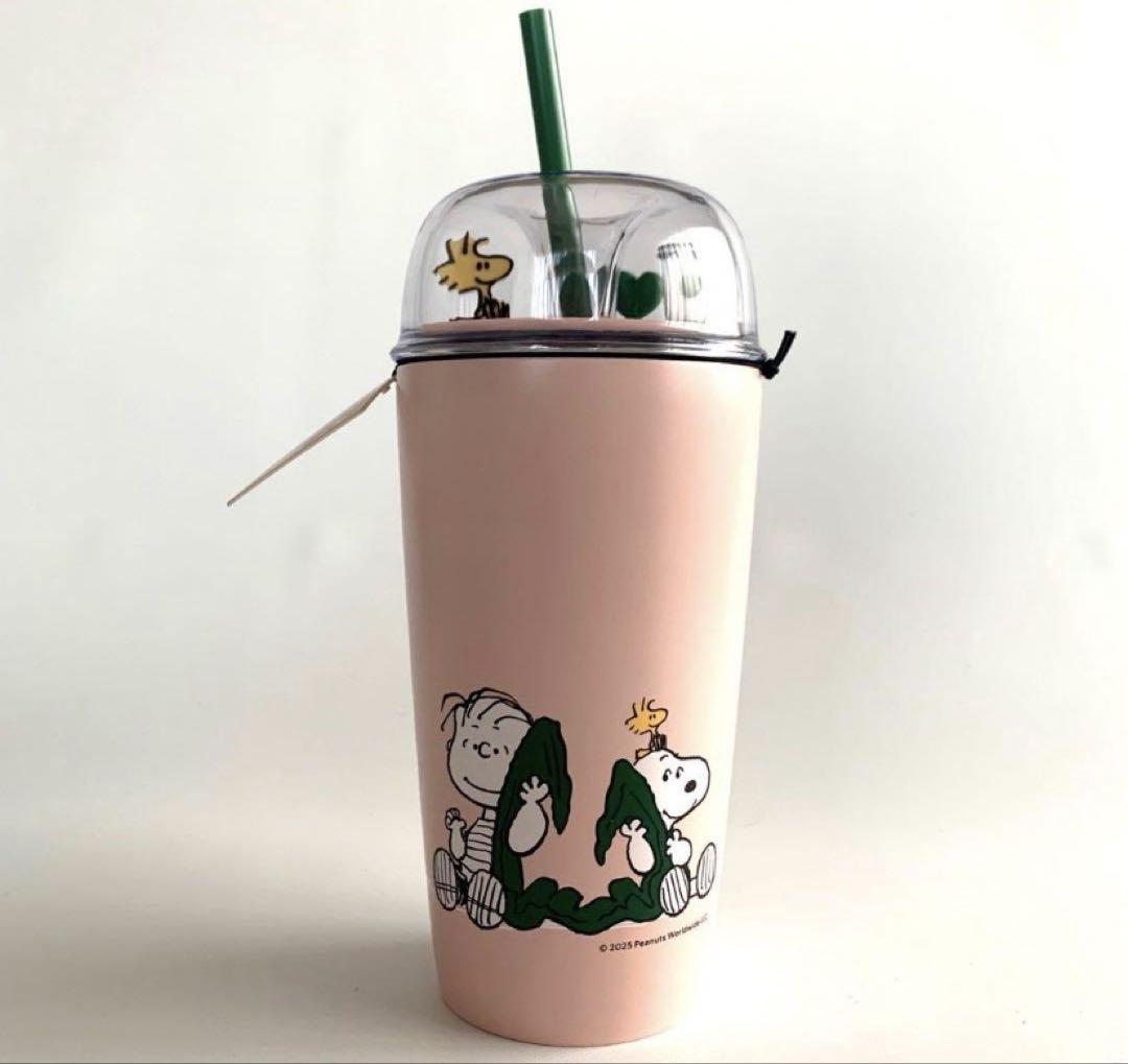 新品　スヌーピー　STARBUCKS PEANUTS タンブラー　スタバ　ピンク