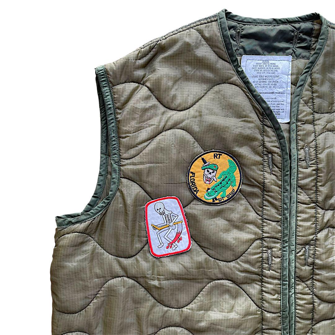 【美品】U.S.ミリタリー 81s リメイク キルティング ベスト ワッペン付き
