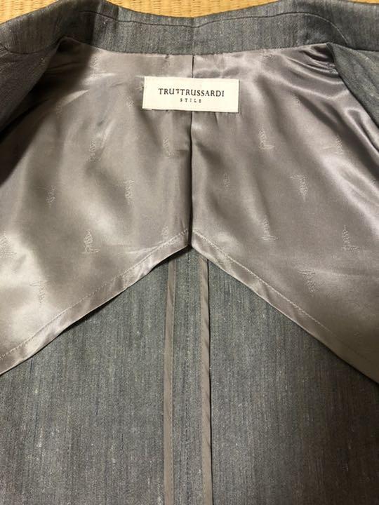 HOT新品 TRUTRUSSARDI トラサルディ 麻混ブルーグレー色ジャケット 4Lu10-m89001174720 安い大人気