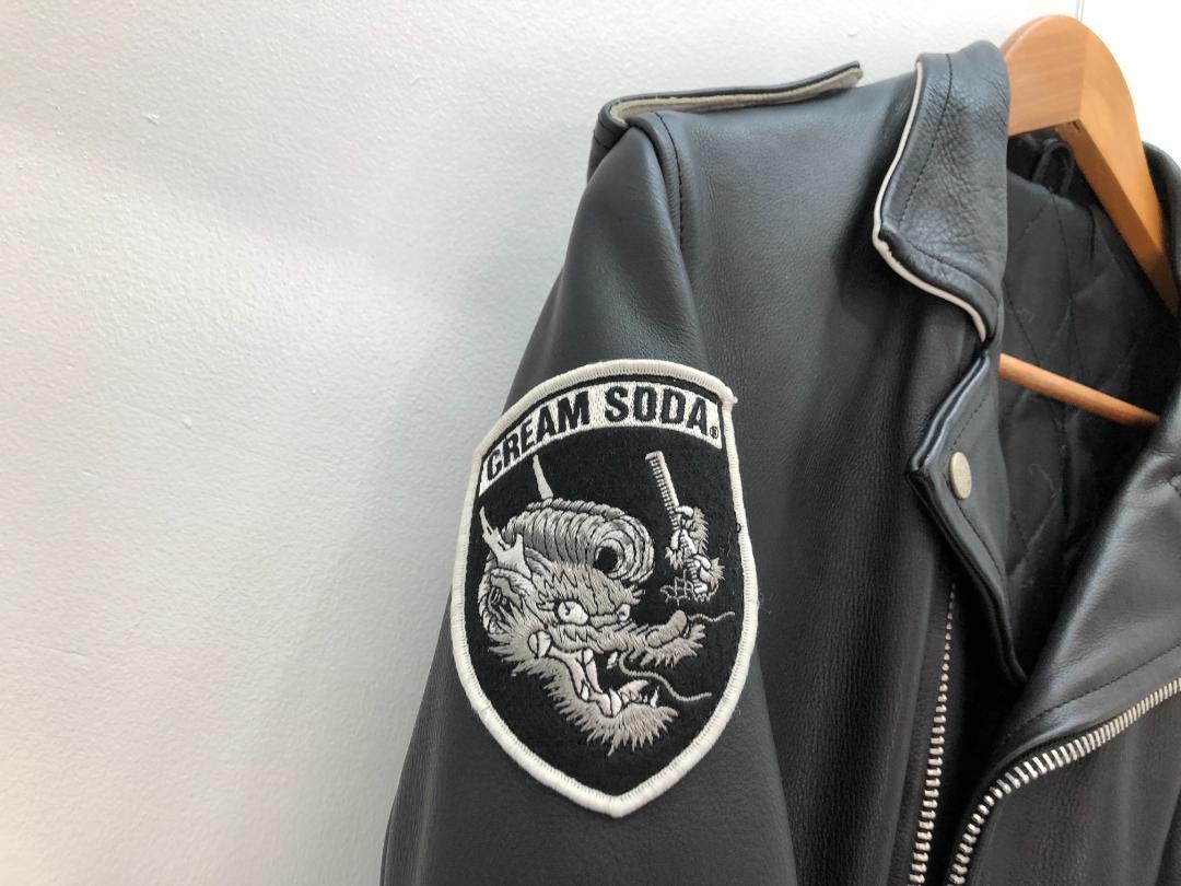 新作定番 2039.CREAM SODA レザーダブルライダースジャケット 40周年 SYzeM-m89004160492 特価好評