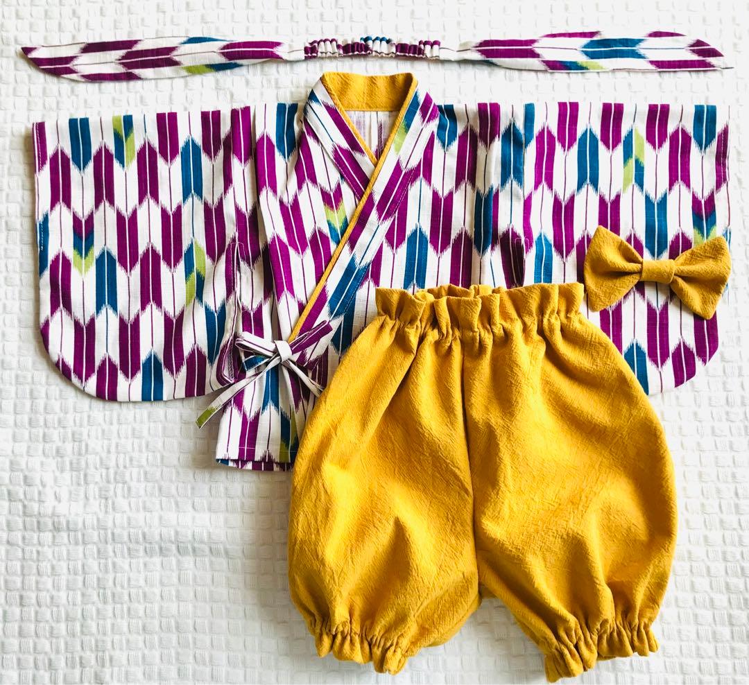 グリーンリーフ柄×オリーブグリーン　お食い初め　百日祝い　初節句 グリーンリーフ柄×オリーブグリーンお食い初め百日祝い初節句