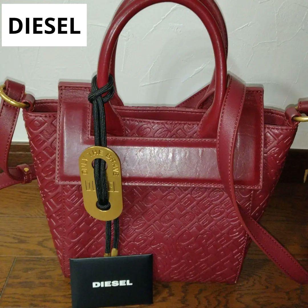 DIESEL ショルダーバッグ オールレザー ハンドバッグ 2way モノグラム