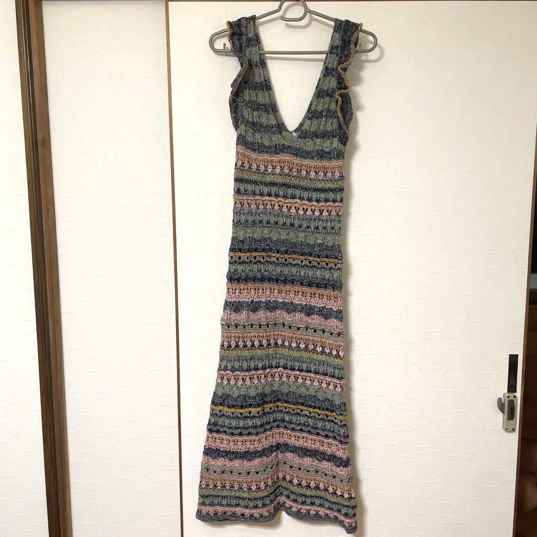 ミッソーニ ノースリーブニットワンピ マルチカラー