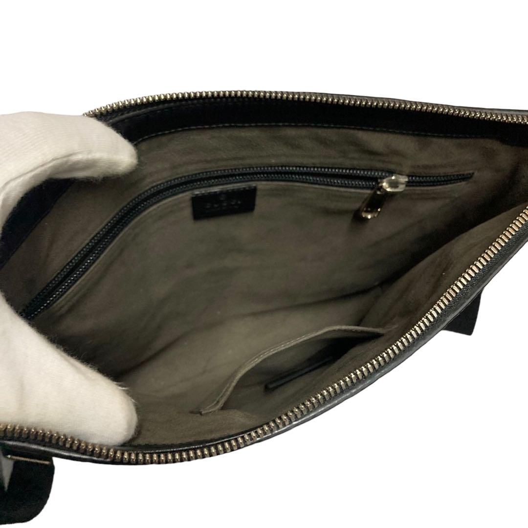 GUCCI グッチ シマレザー 黒 ショルダーバッグ