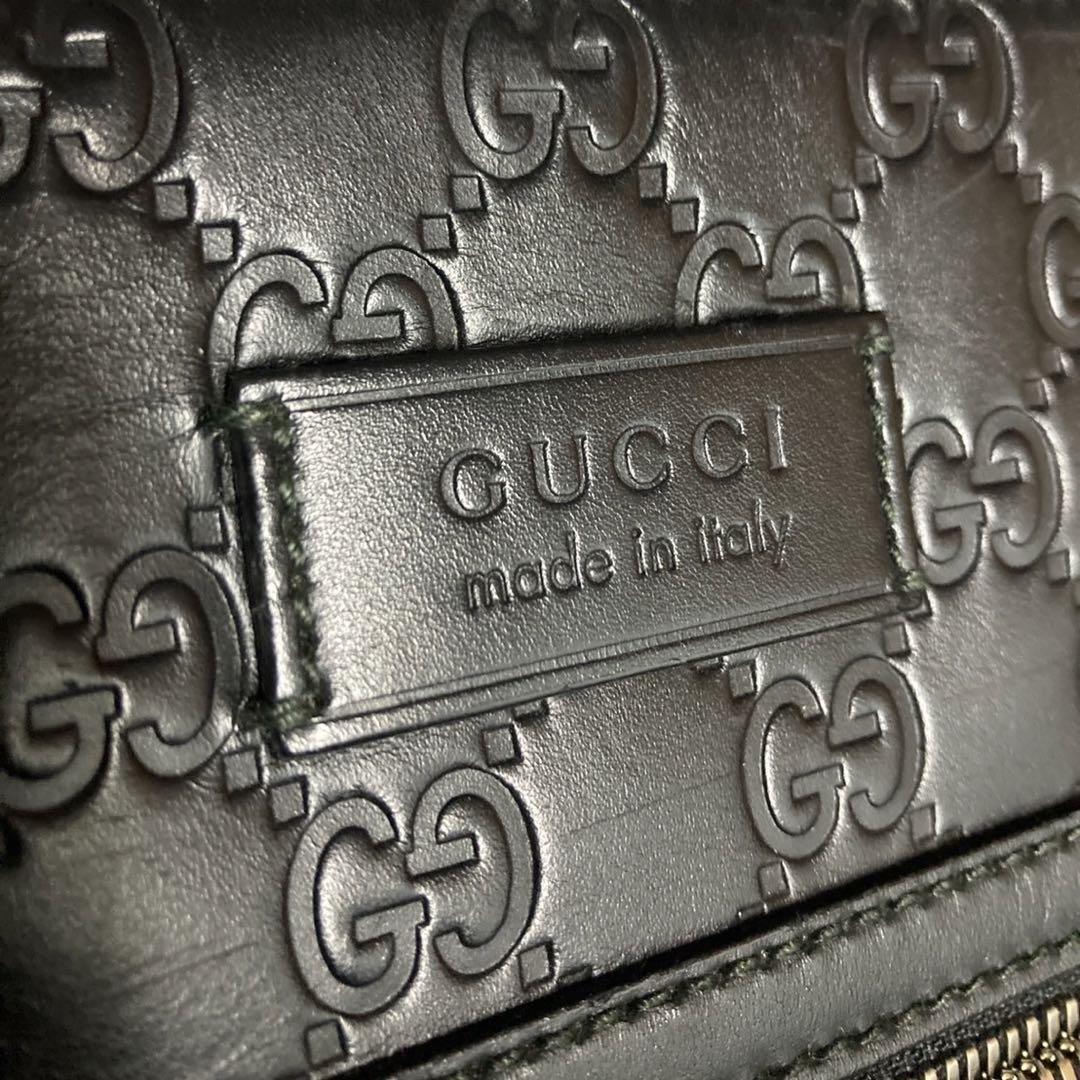 GUCCI グッチ シマレザー 黒 ショルダーバッグ
