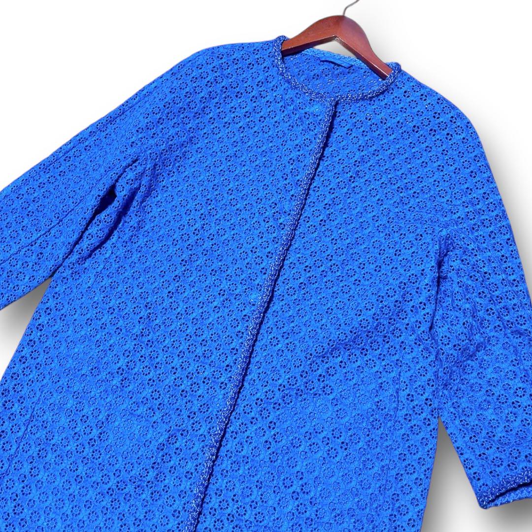 未使用並3XL ERMANNO SCERVINO 総レース刺繍 ノーカラーコート