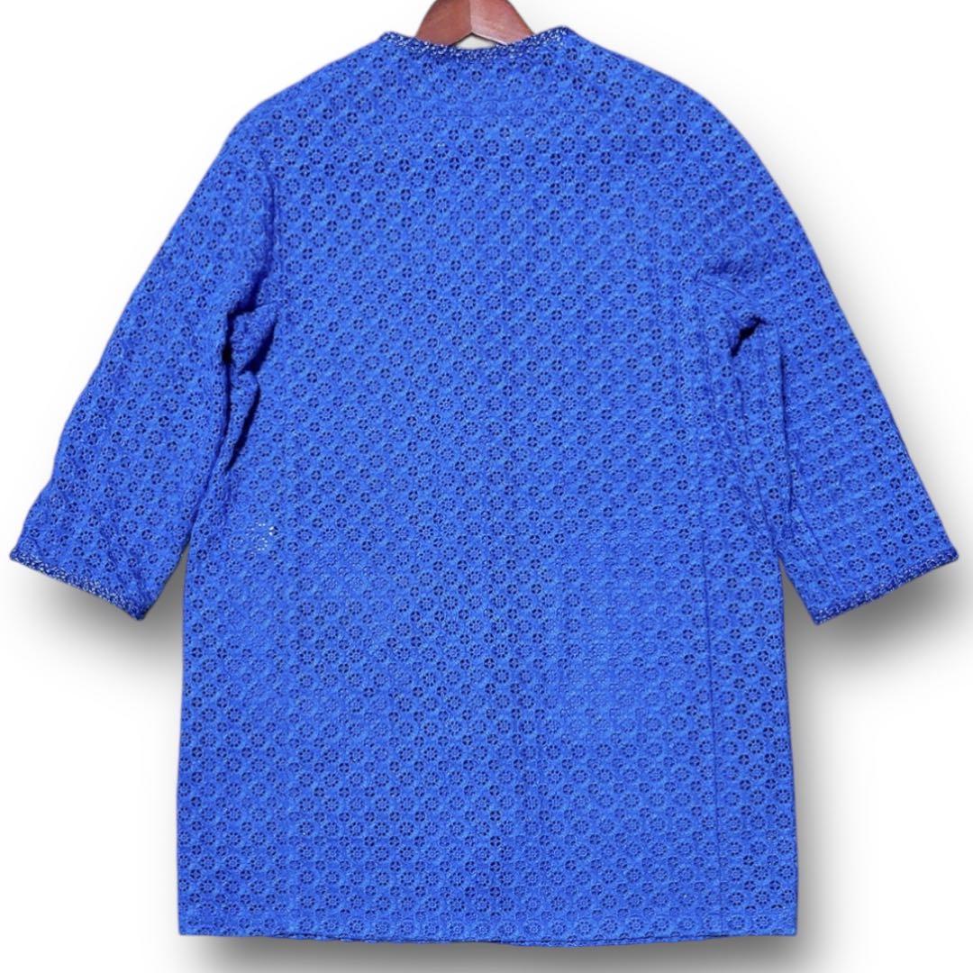 未使用並3XL ERMANNO SCERVINO 総レース刺繍 ノーカラーコート