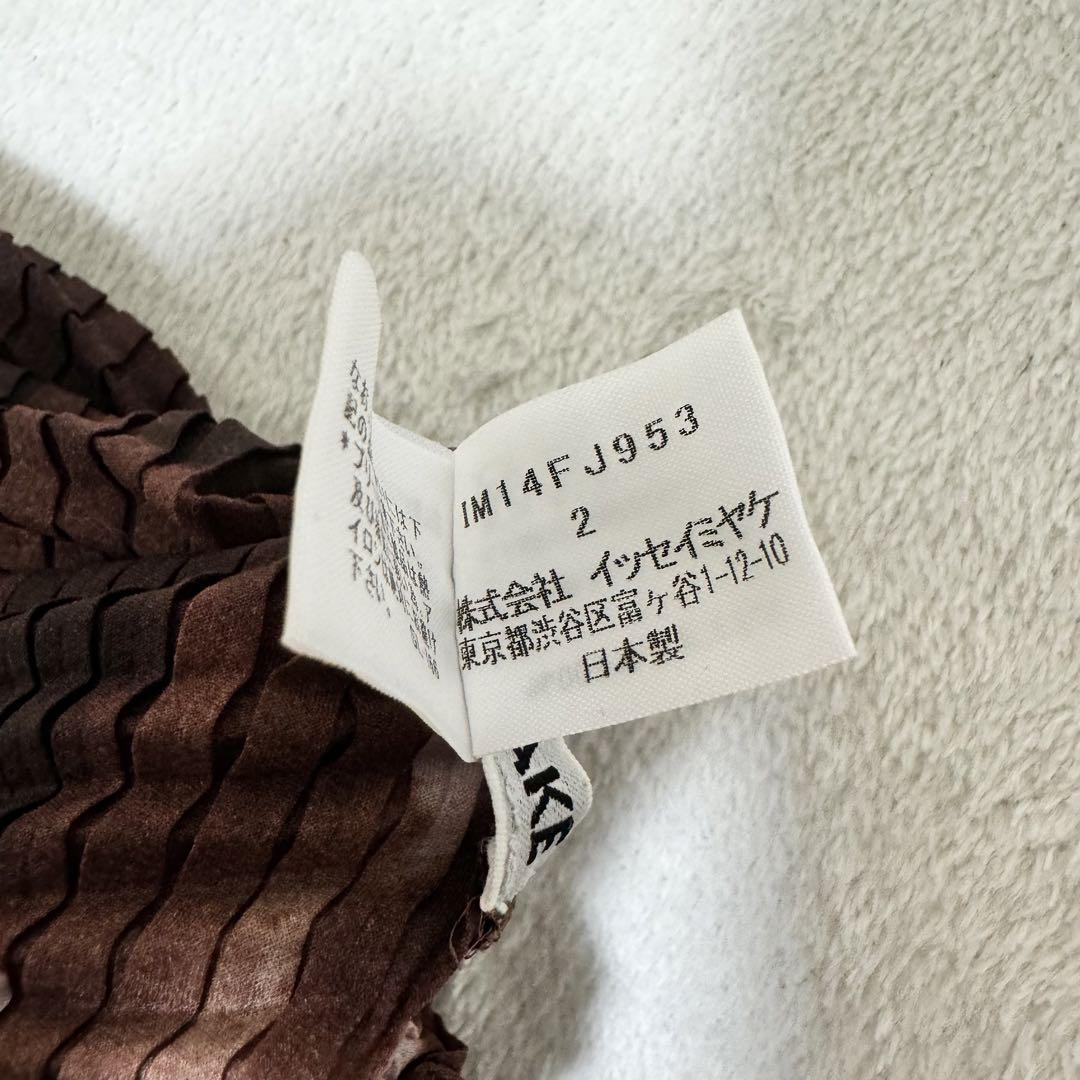 極美品✨ISSEY MIYAKE プリーツ　長袖　ハイネック　ブラウン　変更