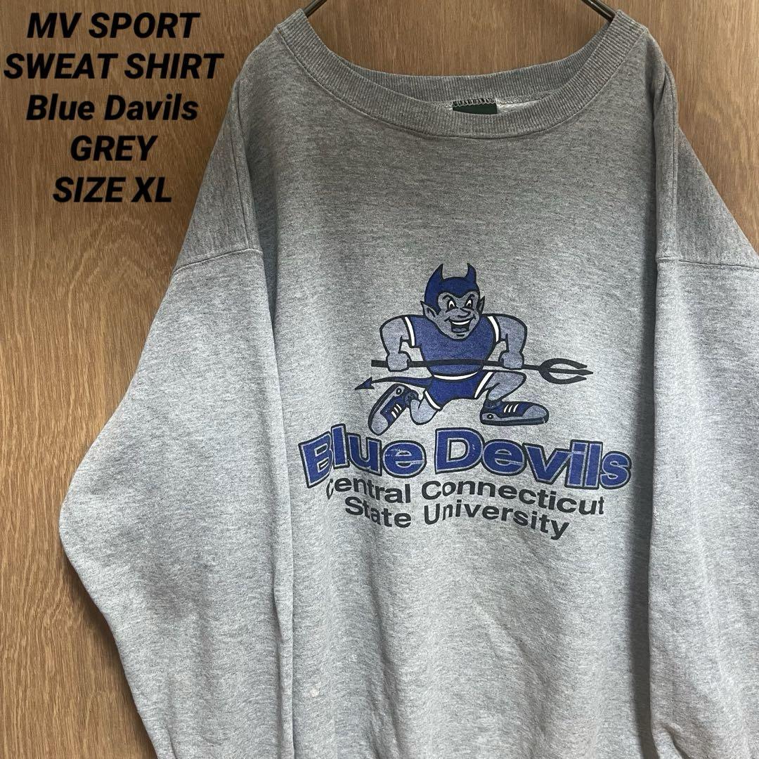 MV SPORT カレッジ プリント スウェット グレー Blue Davils