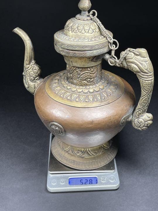 銅製水注 茶道具 インテリア 水次 水つぎ 煎茶 水差し中古品
