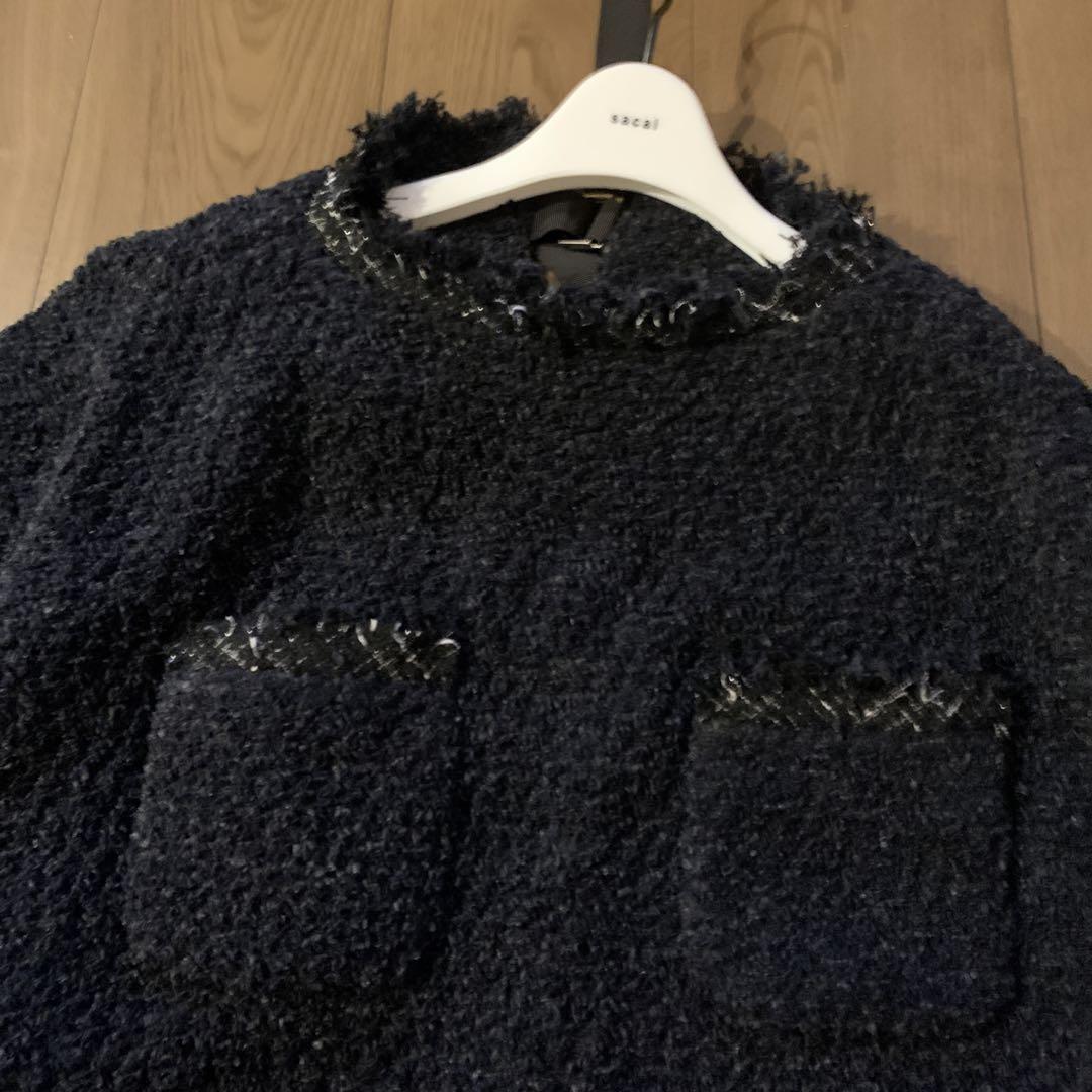 美品 サカイ ツイードプルオーバーカットソー レディース SIZE 1