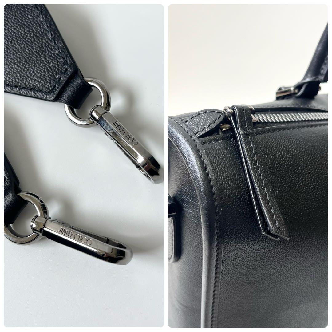 ジミーチュウ　Webb　トートバッグ　2way　レザー　黒　ブラック　JC金具