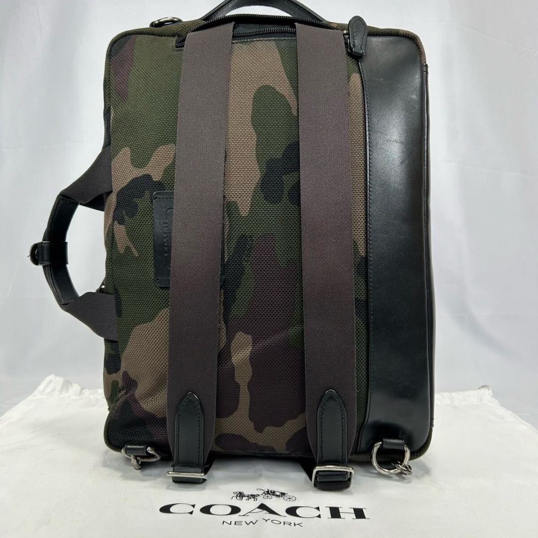 【極美品】コーチ カモフラ 2way ビジネスバック レザー A4可 PC 黒 極美品】コーチ カモフラ 2way ビジネスバック レザー A4可 PC