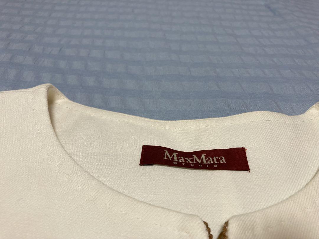 MaxMaraの七分袖・ノーカラージャケット　サイズ36 MaxMaraの七分袖・ノーカラージャケット サイズ36 - メルカリ