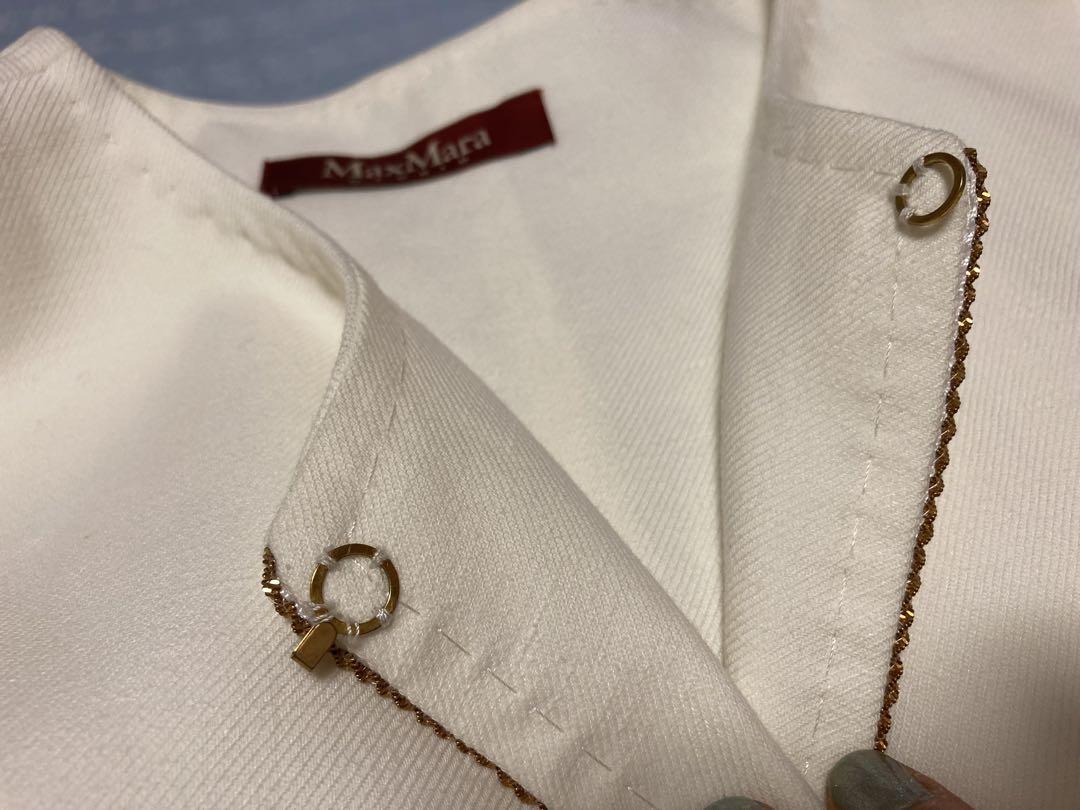 MaxMaraの七分袖・ノーカラージャケット　サイズ36 MaxMaraの七分袖・ノーカラージャケット サイズ36 - メルカリ