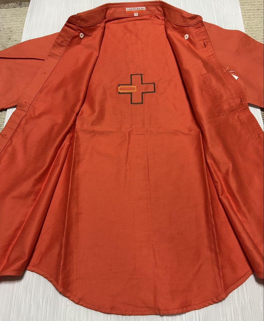 新品CASTELBAJAC SPORT 半袖ボタンダウンシャツ オレンジサイズ1