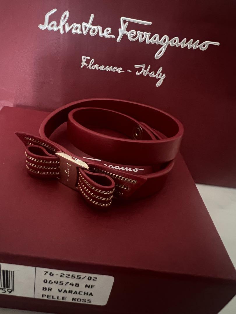 Salvatore Ferragamo ブレスレット 2連レザー ヴァラリボン