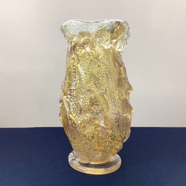 い出のひと時に、とびきりのおしゃれを! 一点物 特大 宙吹きガラス壺