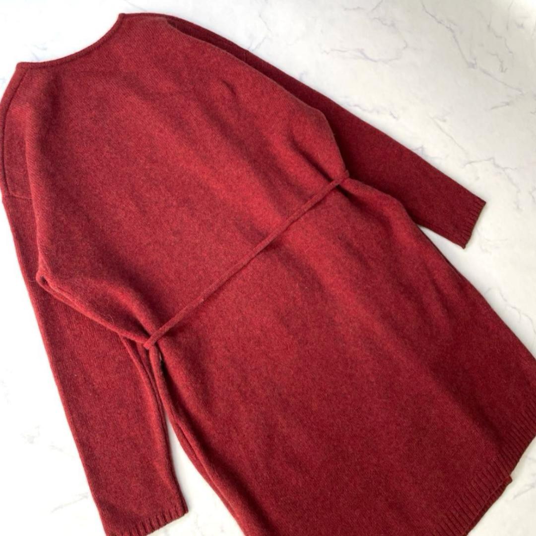 かぐれ kagure ウール ロングカーディガン ガウン 赤 レッド FREE かぐれ kagure ウール ロングカーディガン ガウン 赤 レッド FREE