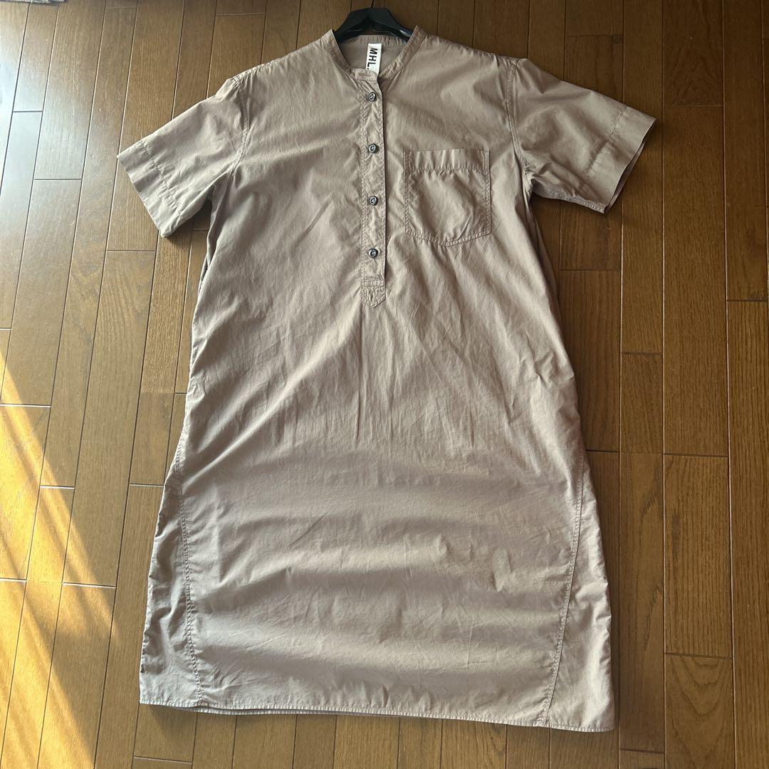 MHL. ベージュ 半袖シャツワンピースサイズII