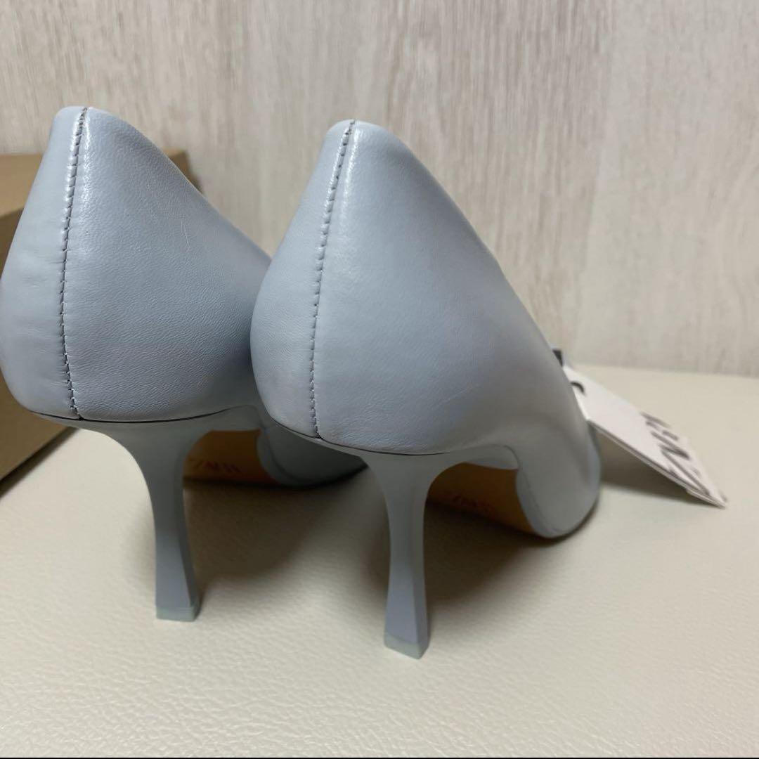 《新品》ZARA ライトブルー ハイヒール 37 24cm