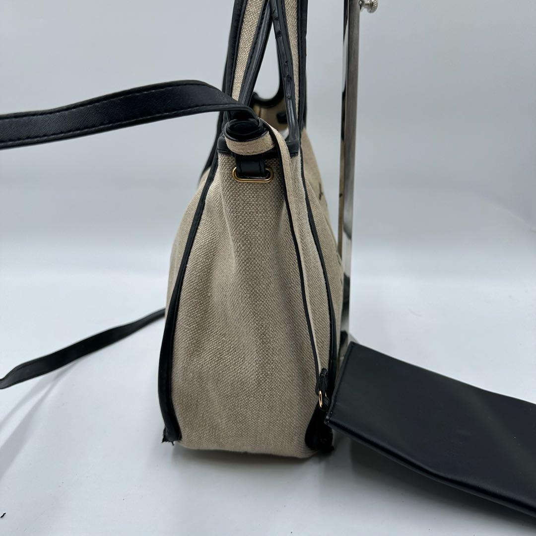 ステラマッカートニー サークルロゴ トートバッグ リネン 2way ショルダー