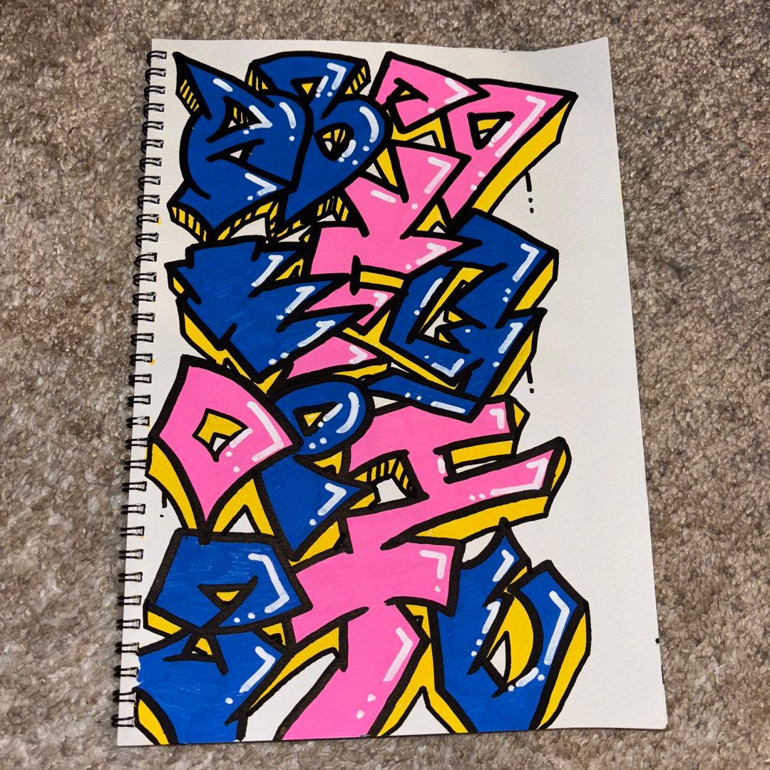 グラフィティアート A4サイズ 手描き目立った傷や汚れなし