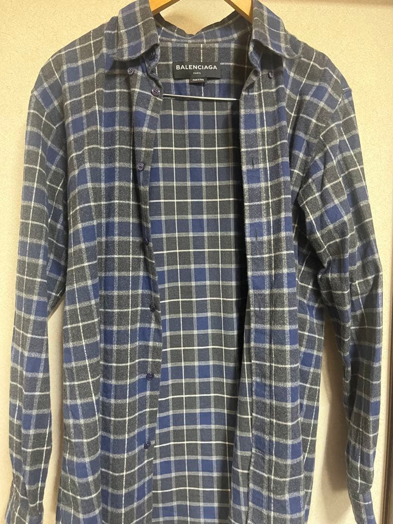 BALENCIAGA フランネルチェックシャツ　37
