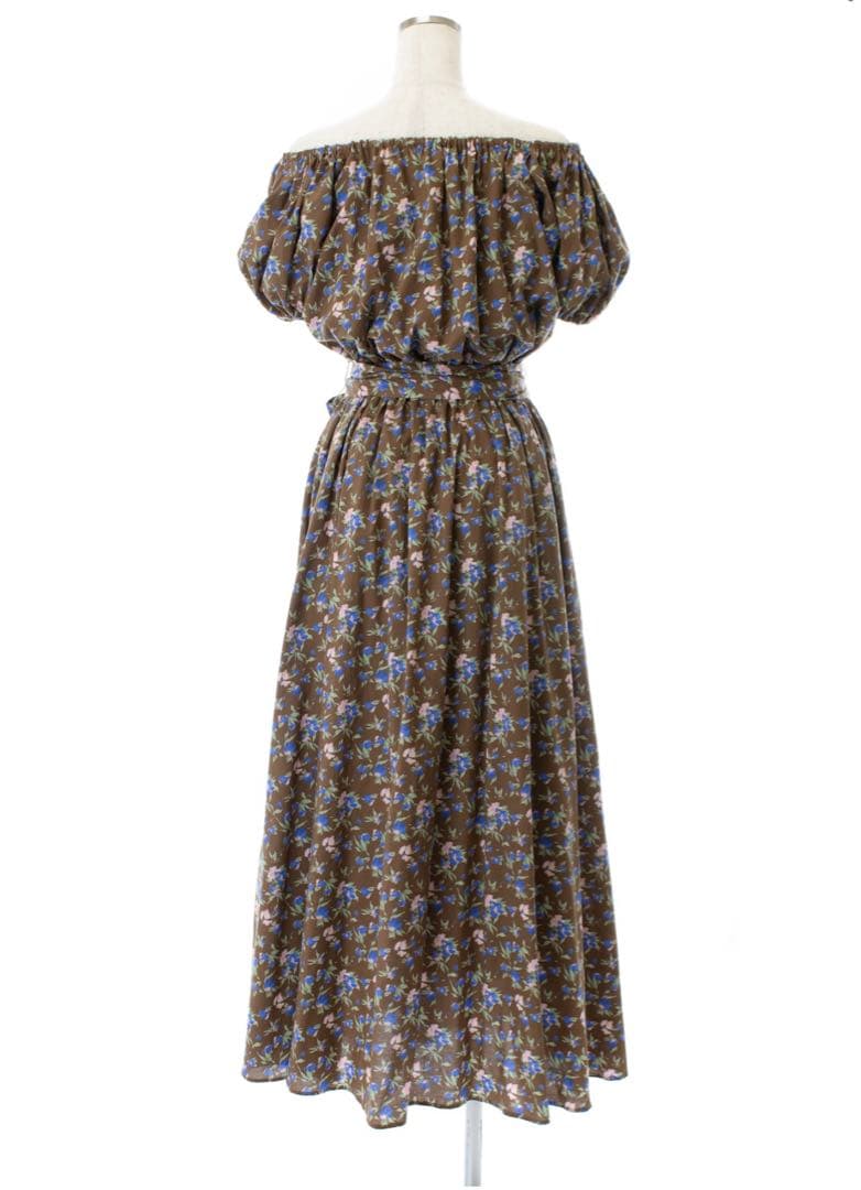 【美品】OBLI ブラウンオフショルダーワンピース サイズ1（M）