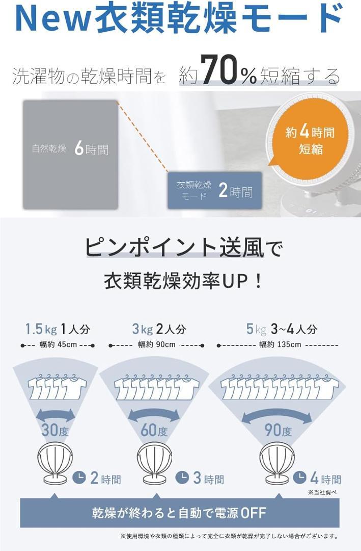 QUADS 360° DC サーキュレーター 簡単分解 丸洗い 上下左右自動首振